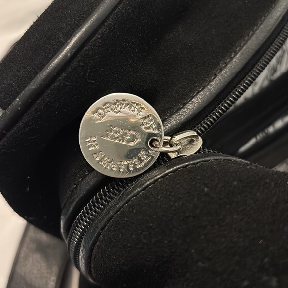 VTG Ed Hardy Death & Glory weekender bag black suede leather skull rose design - Picture 3 of 16